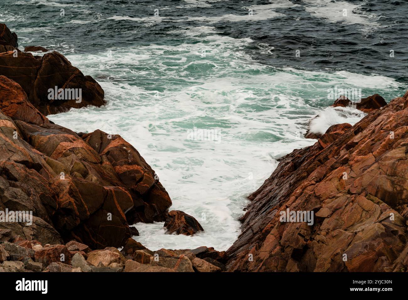 Guardando verso sud lungo il Cabot Trail da Lakies Head   Neils Harbour, nuova Scozia, CAN Foto Stock