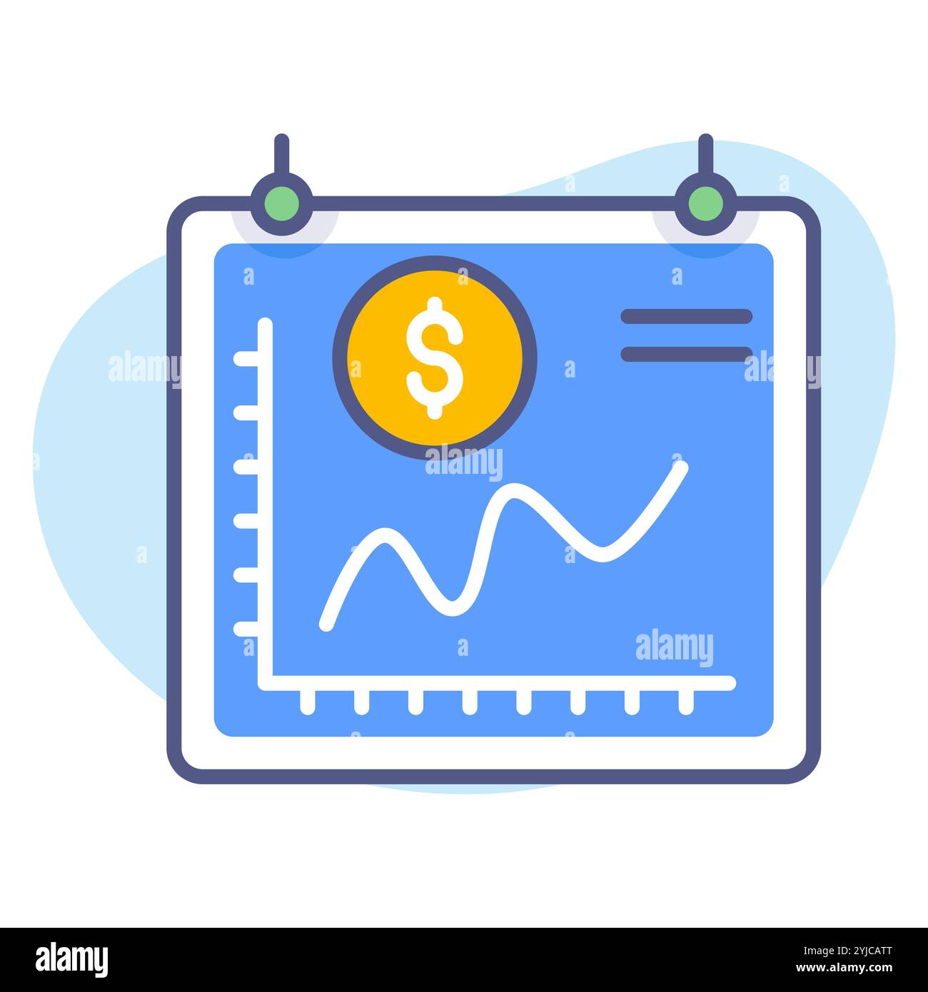 Grafico della produttività finanziaria, dashboard statistico, mercato azionario, crescita del reddito, concetto di illustrazione vettoriale di qualità Premium. Simbolo icona linea piatta. Illustrazione Vettoriale