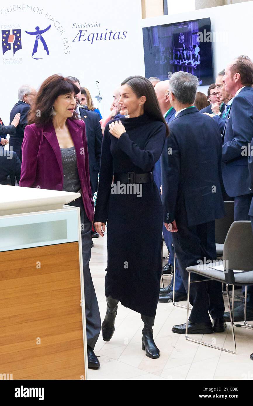 Madrid, Spagna. 14 novembre 2024. La regina Letizia di Spagna partecipa alla commemorazione del 25° anniversario della Fondazione Aequitas presso il Museo El Prado il 14 novembre 2024 a Madrid, Spagna. Crediti: Album/Alamy Live News Foto Stock