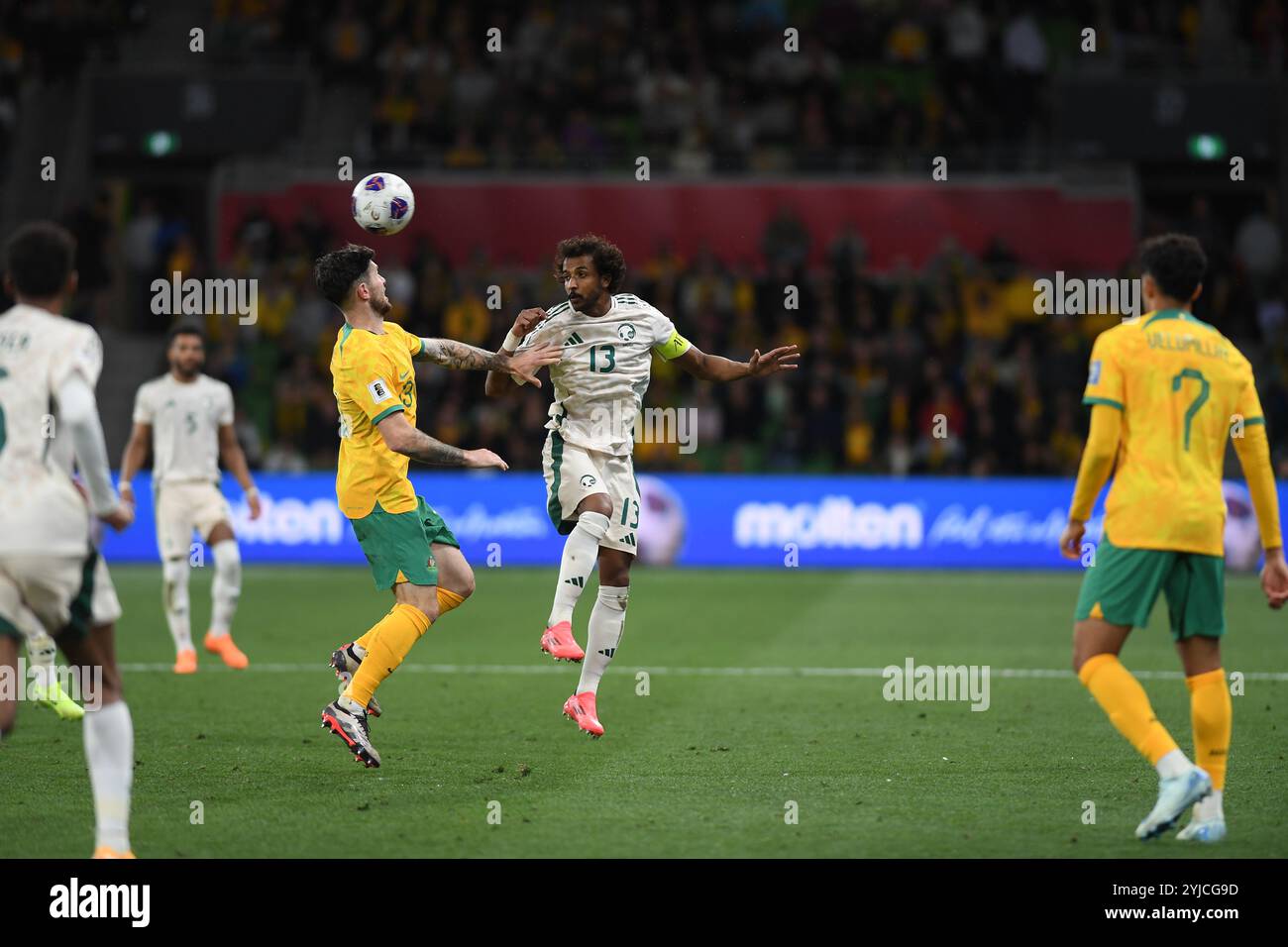 MELBOURNE, AUSTRALIA. 14 novembre 2024. Nella foto: Yasser al-Shahrani dell'Arabia Saudita durante il gruppo C Australia vs Arabia Saudita AFC World Cup Qualifiers 3 ° round dal Rectangular Stadium di Melbourne all'AAMI Park il 14 novembre 2024. Crediti: Karl Phillipson/Alamy Live News Foto Stock