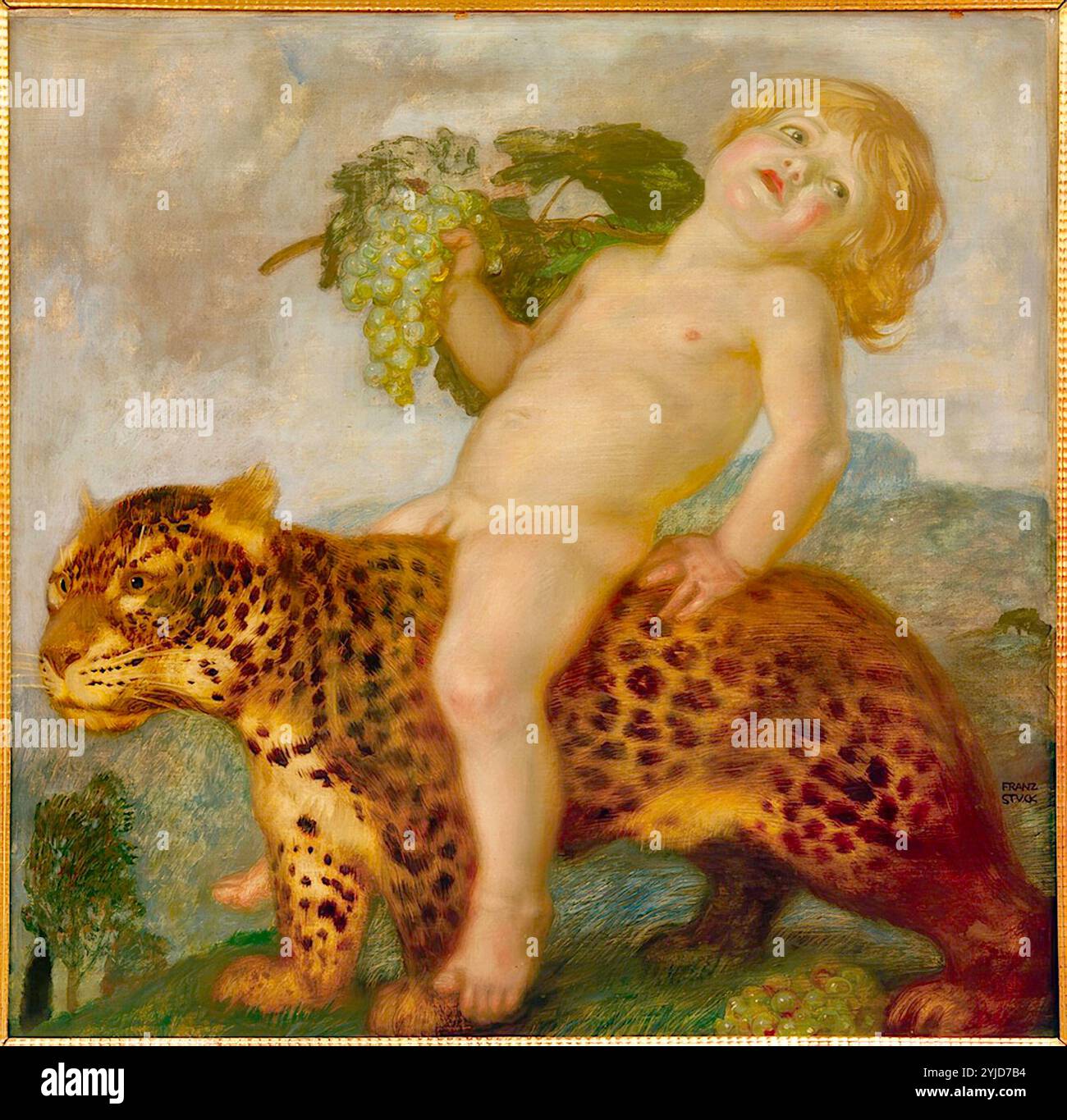 Franz von Stuck - Bacchus Boy su una Panther - c1901 Foto Stock