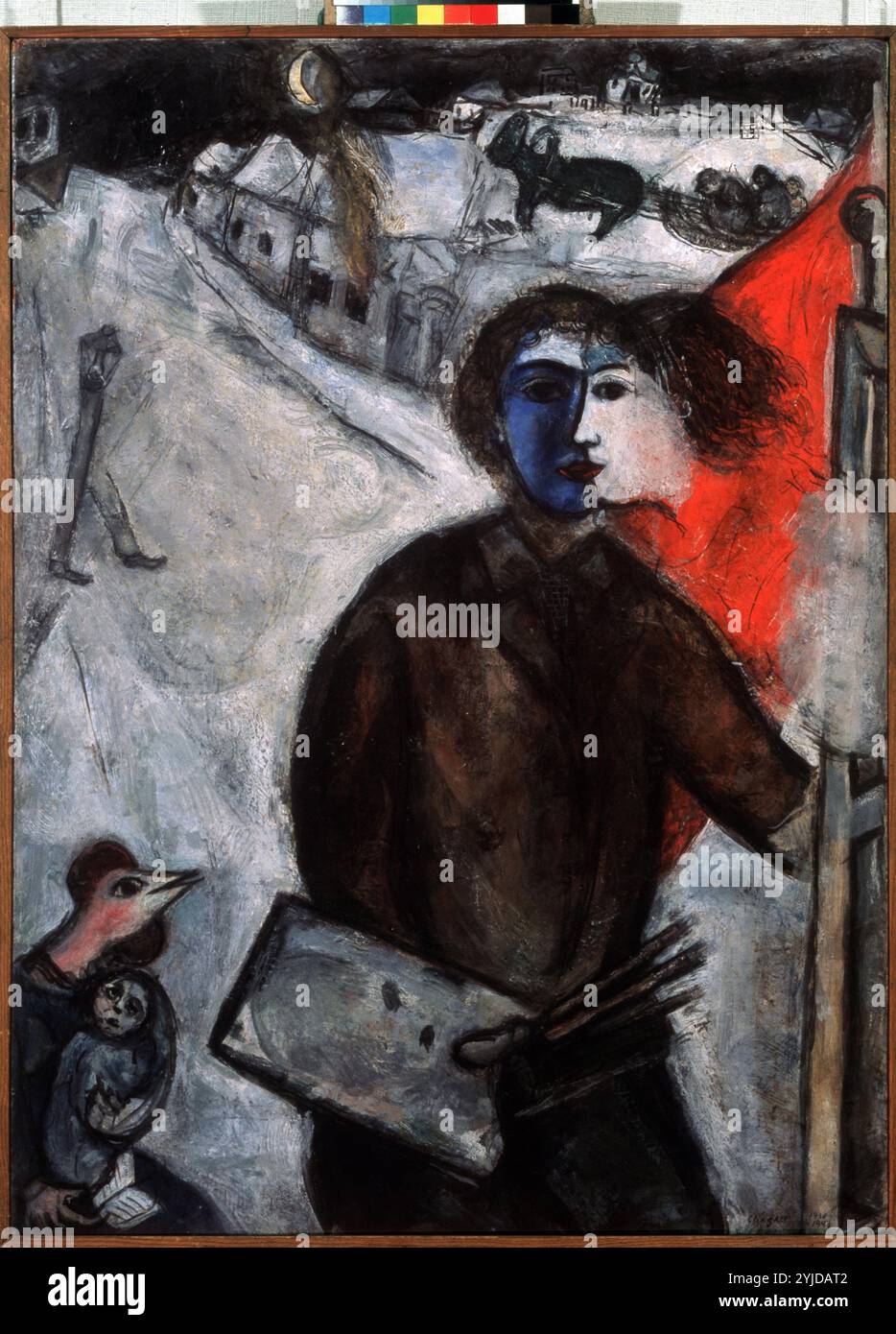 L'ora tra cane e lupo (al calar della notte). Museo: COLLEZIONE PRIVATA. Autore: MARC CHAGALL. Copyright: Questa opera non è di dominio pubblico. È responsabilità dell'utente ottenere tutte le autorizzazioni di terze parti necessarie dal gestore del copyright nel proprio paese prima della pubblicazione. Foto Stock