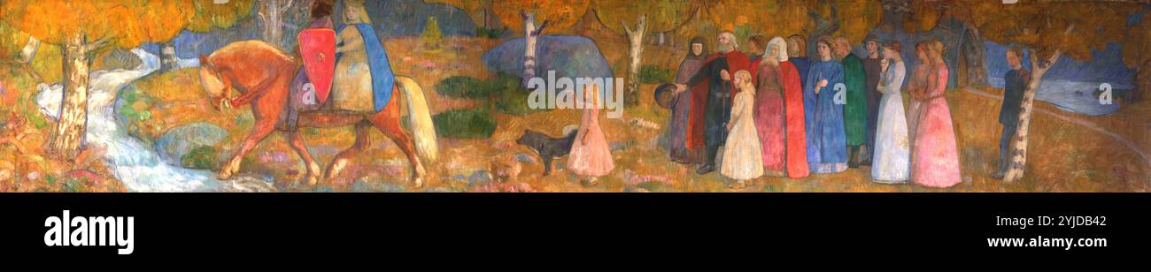 Il piccolo Kjersti e Elvenking. Museo: Fridtjof Nansen Institutt, Polhøgd. Autore: Erik Theodor Werenskiold. Foto Stock