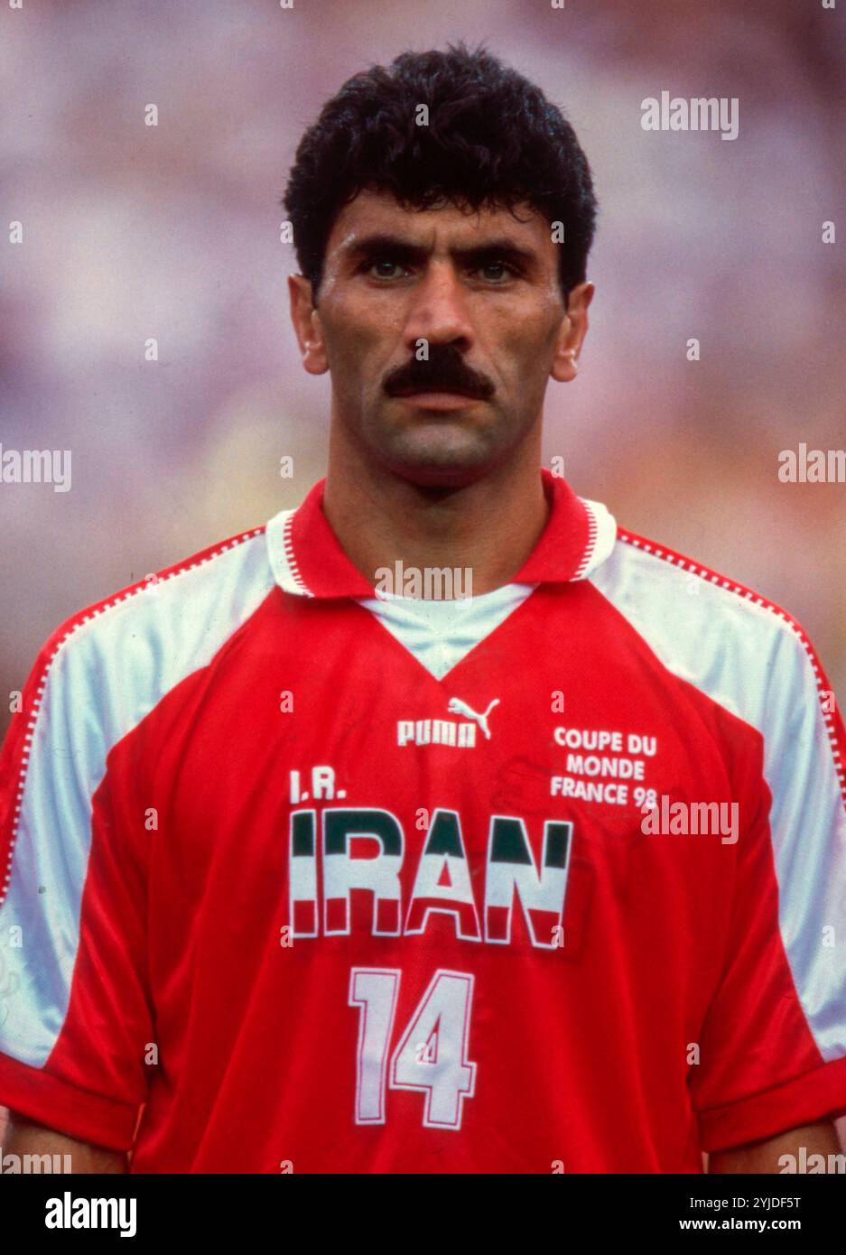 Firo : 25.06.1998 calcio: Archivio foto, archivio foto, archivio immagini, Coppa del mondo 1998 98 in Francia fase a gironi gruppo F Germania - Iran 2:0 Nader Mohammadkhani ritratti di mezza figura Foto Stock