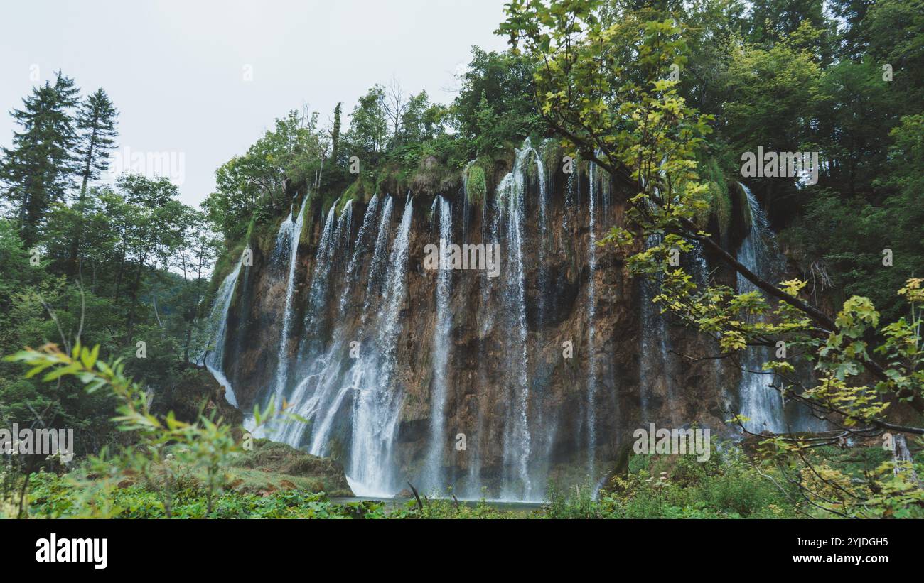 Il Parco Nazionale dei Laghi di Plitvice in Croazia Foto Stock