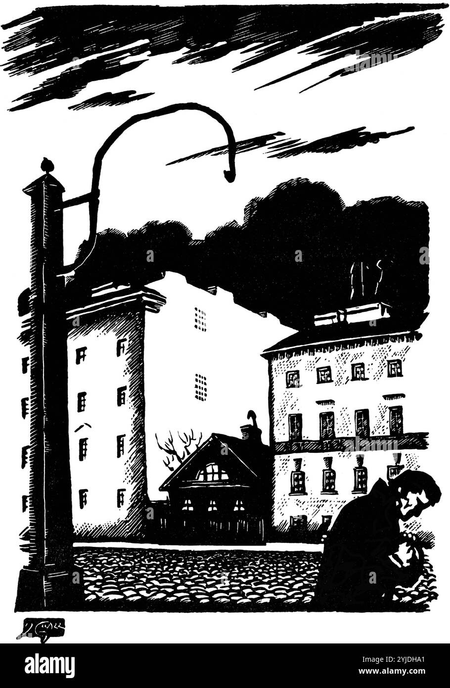 Illustrazione del racconto "notti bianche" di Fyodor Dostoevsky. Museo: Museo statale russo, San Pietroburgo. Autore: Mstislav Valerianovich Dobuzhinsky. Copyright: Questa opera non è di dominio pubblico. È responsabilità dell'utente ottenere tutte le autorizzazioni di terze parti necessarie dal gestore del copyright nel proprio paese prima della pubblicazione. Foto Stock