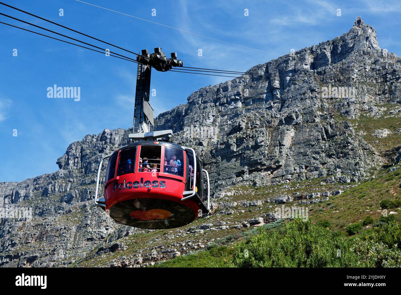 Funivia da tavolo di montagna città del capo in Sudafrica Foto Stock