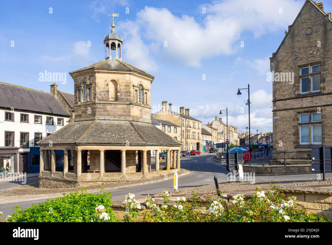 Barnard Castle Market Cross Butter Market o Break's Folley nel centro della città mercato di Barnard Castle Inghilterra Regno Unito Europa Foto Stock