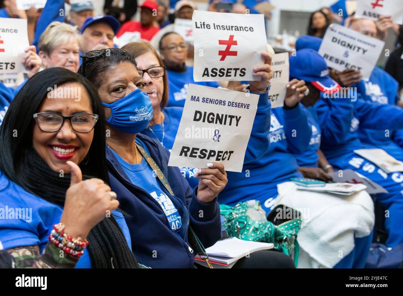 27 febbraio 2024. Boston, Massachusetts. Giorno della hall per adulti più anziani. Consiglio d'azione del Massachusetts. Centinaia di persone hanno partecipato al più anziano Adult lobby Day presso il Massachusetts Foto Stock