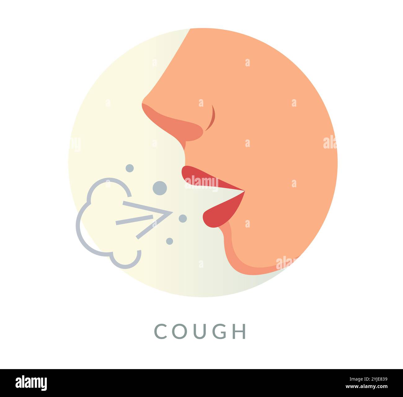Tosse - espulsione improvvisa di aria - icona stock come file EPS 10 Illustrazione Vettoriale