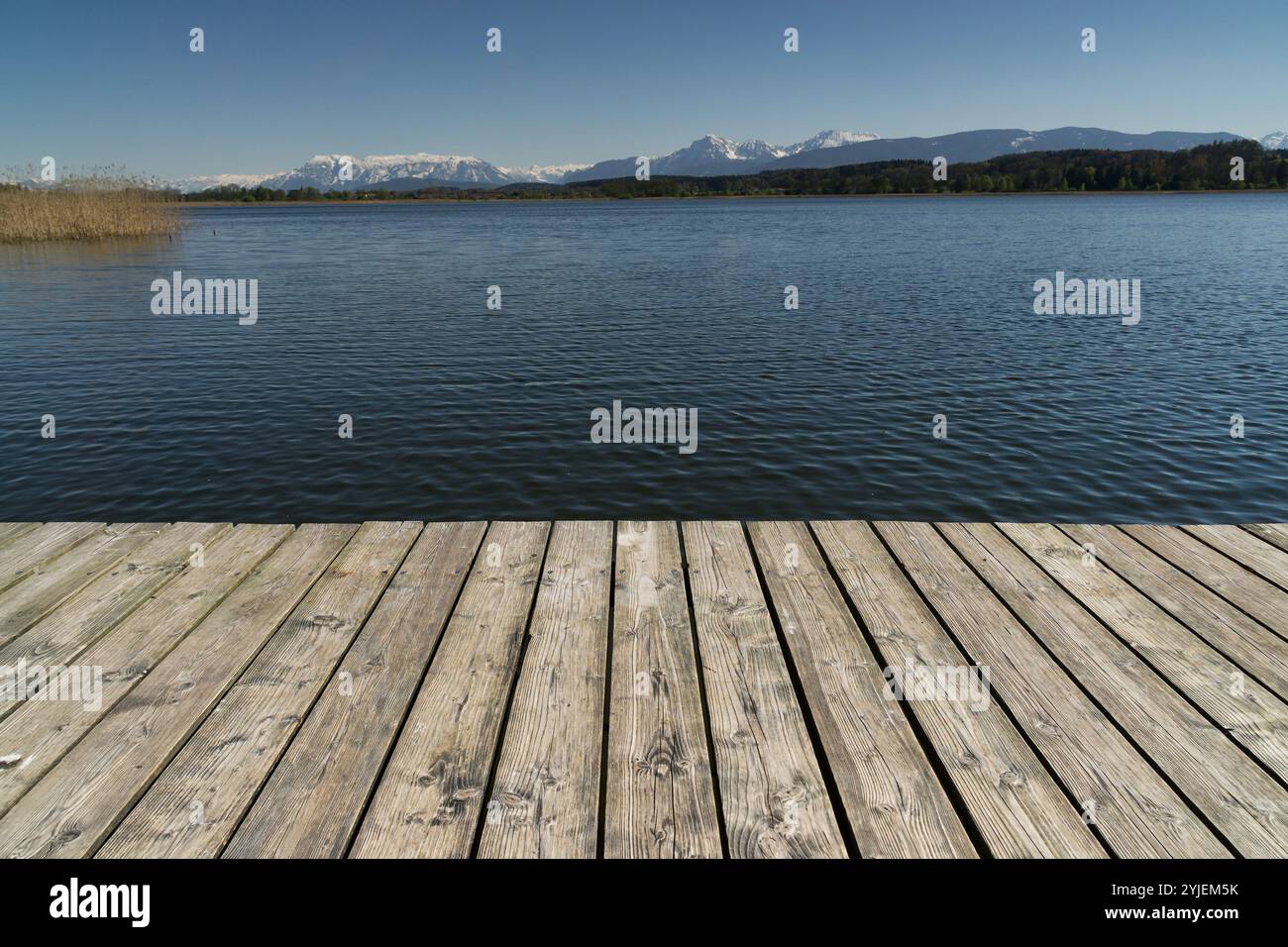 Girato al lago Chiemsee in Baviera, Germania, in ottobre, Aufgenommen am Chiemsee a Bayern, Deutschland, im Oktober. Foto Stock