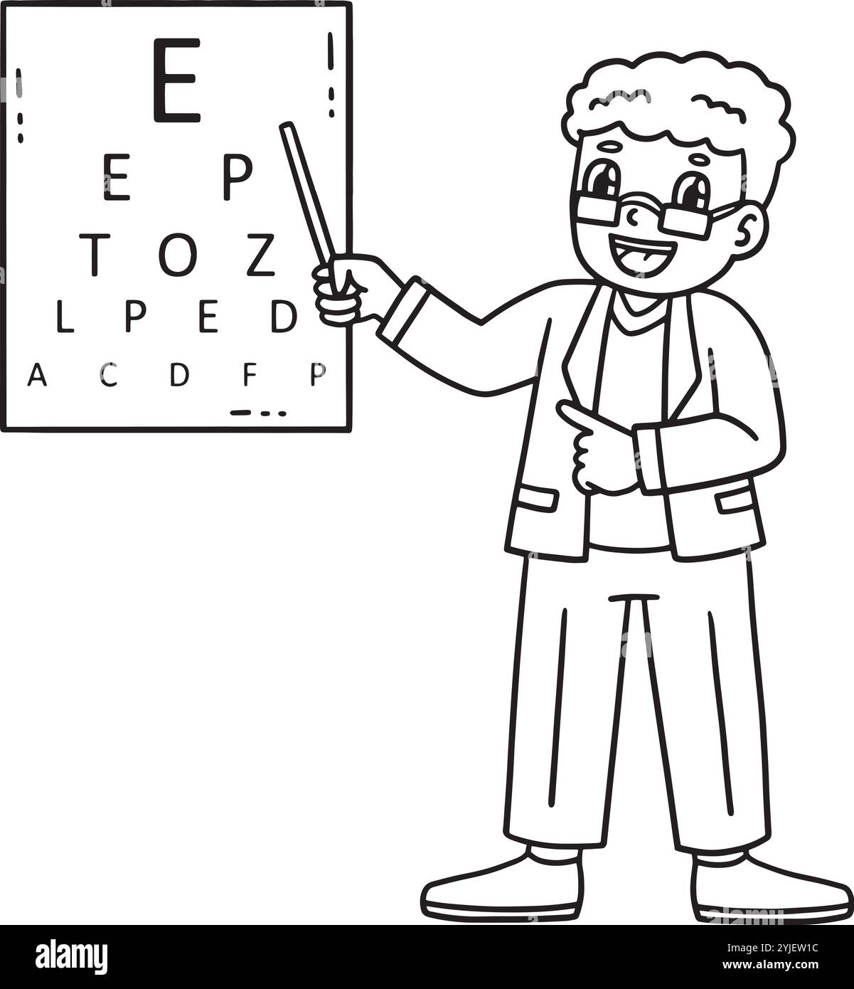 Oculistico medico oculista isolato Illustrazione Vettoriale