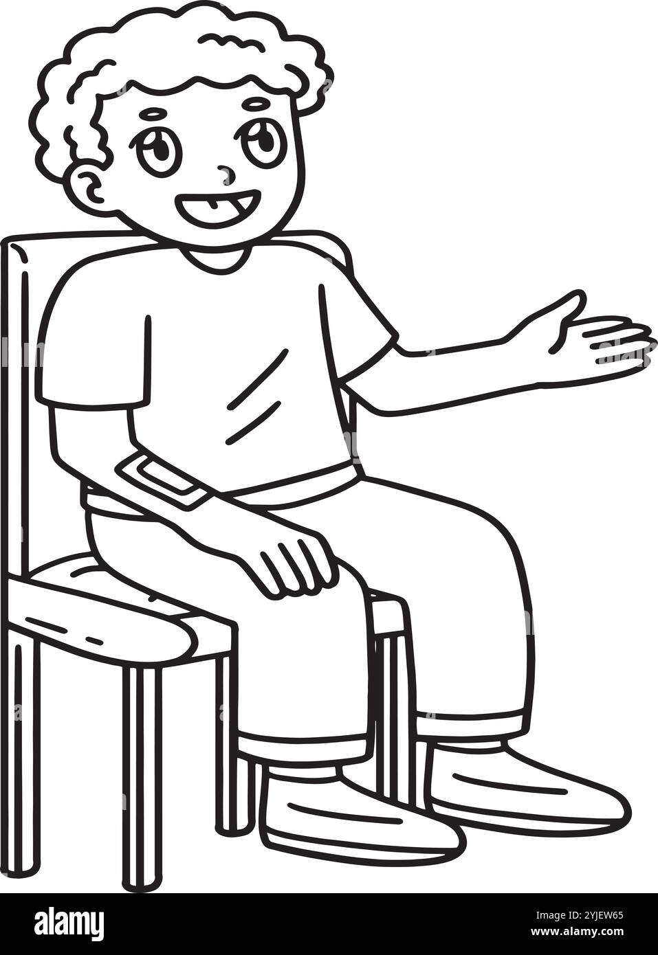 Pagina colore paziente isolato per bambini Illustrazione Vettoriale