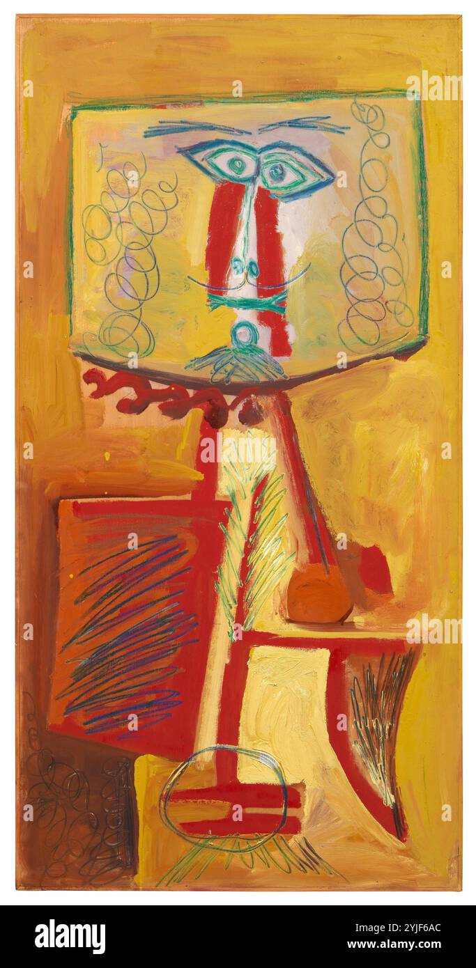 Picasso, Pablo / 'Home per i baffi", 1970, Olio su legno, 129 x 66,5 cm. Foto Stock