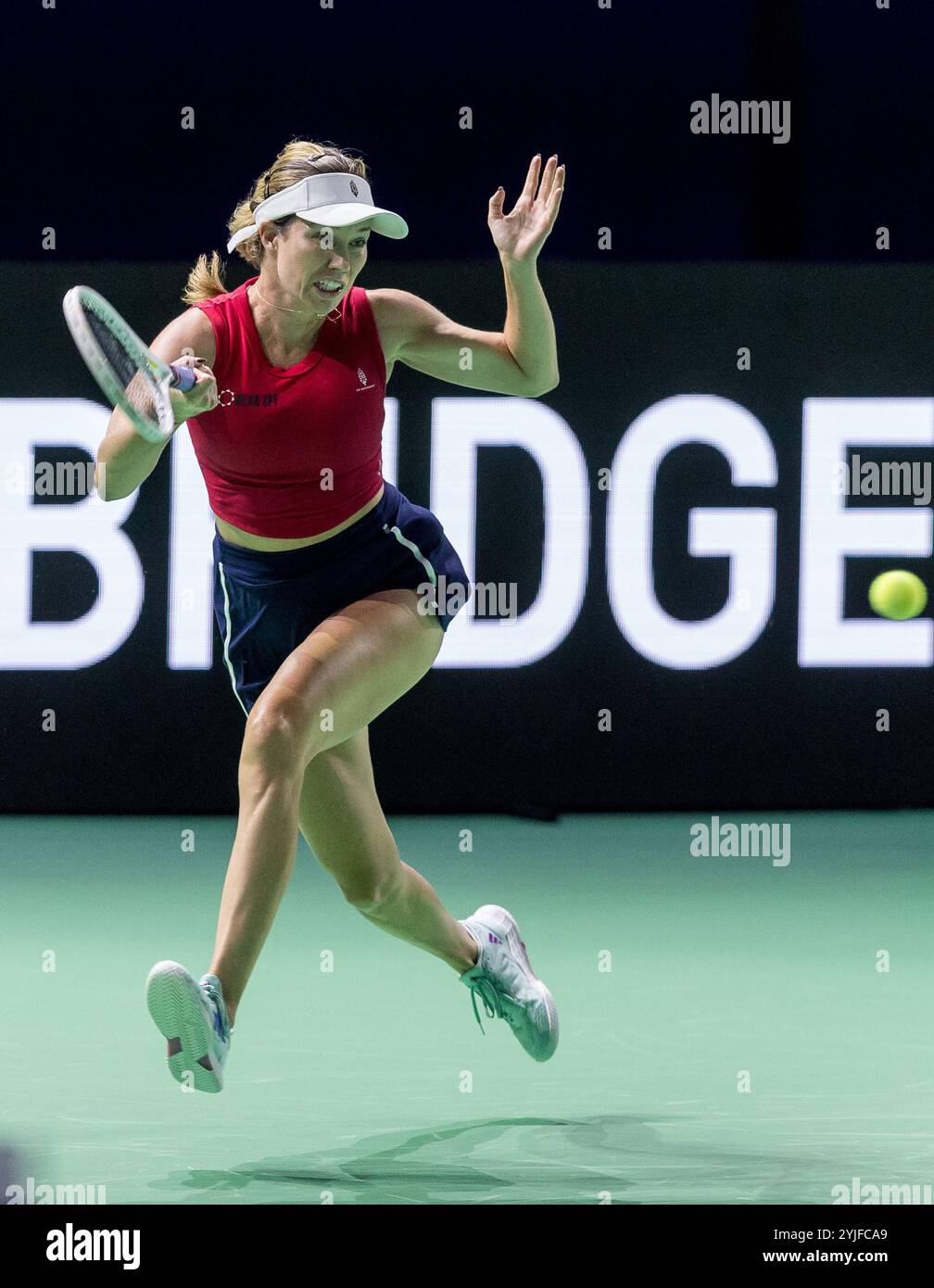 14 novembre 2024; Palacio de Deportes Jose Maria Martin Carpena Arena, Malaga, Spagna; Billie Jean King Cup Finals, giorno 2; Danielle Collins (USA) Foto Stock