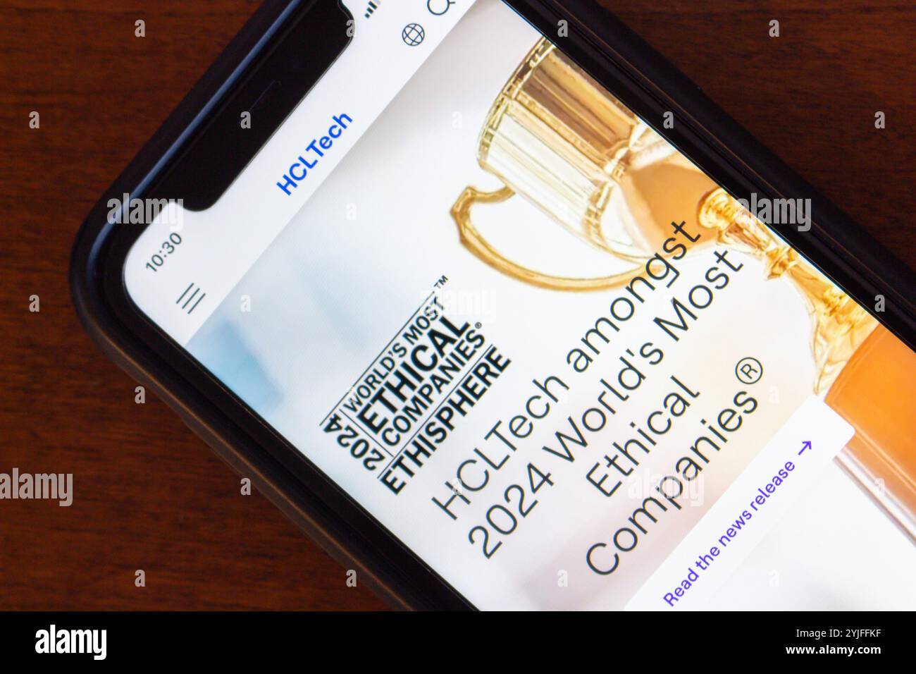 Sito Web HLCTech. HCLTech è una multinazionale indiana di servizi informatici e consulenza con sede a Noida, India Foto Stock