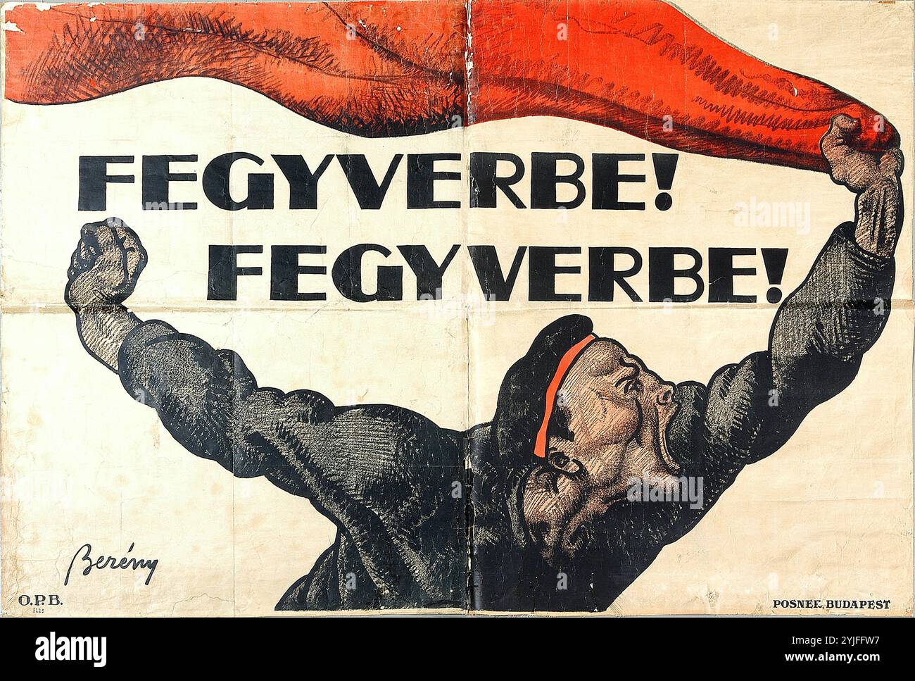 Alle armi! Alle armi! Museo: Szepmuveszeti Muzeum, Budapest. Autore: Róbert Berény. Foto Stock