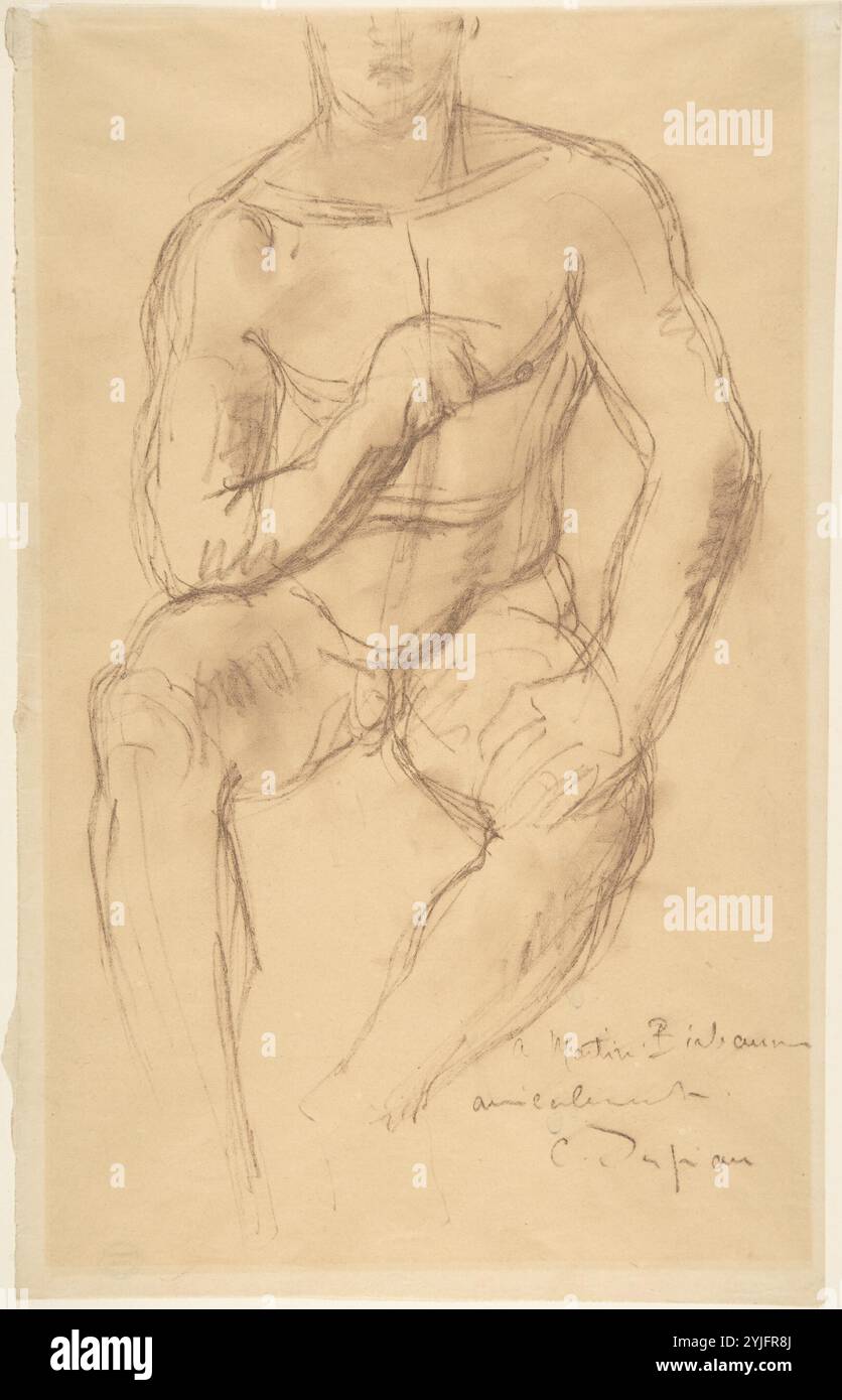 Studio per una scultura in bronzo, Athlète au Repos. Artista: Charles-Albert Despiau (francese, Mont-de-Marsan 1874-1946 Parigi). Dimensioni: 1/16 x 9 poll. (28,1 x 22,9 cm). Data: n.d.. Museo: Metropolitan Museum of Art, New York, USA. Foto Stock