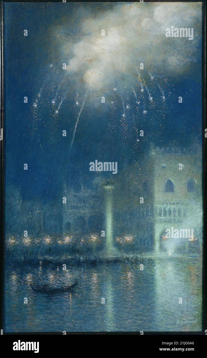 Fuochi d'artificio a Venezia. Museo: Petit Palais, Musée des Beaux-Arts de la Ville de Paris. AUTORE: LUCIEN LEVY-DHURMER. Foto Stock