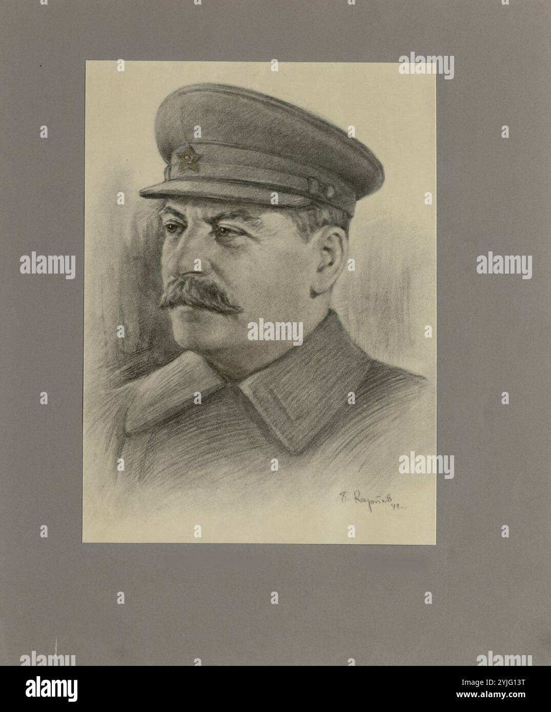 Ritratto di Stalin (1879-1953). Museo: COLLEZIONE PRIVATA. Autore: Boris Nikolayevich Karpov. Copyright: Questa opera non è di dominio pubblico. È responsabilità dell'utente ottenere tutte le autorizzazioni di terze parti necessarie dal gestore del copyright nel proprio paese prima della pubblicazione. Foto Stock