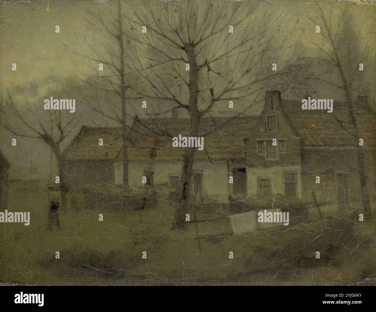 Le case di un villaggio. Dating: 1885 - 1907. Misurazioni: h 34,2 cm × W 45,3 cm × t 3,6 cm; d 8,7 cm. Museo: Rijksmuseum Amsterdam. Autore: Eduard Karsen. Foto Stock