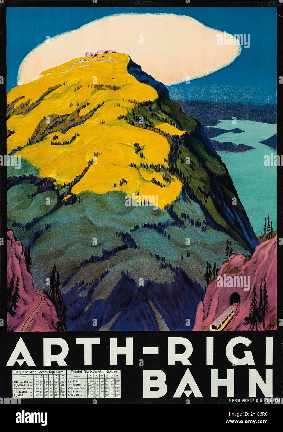 Ferrovia Arth-Rigi. Museo: COLLEZIONE PRIVATA. Autore: CARL MOOS. Copyright: Questa opera non è di dominio pubblico. È responsabilità dell'utente ottenere tutte le autorizzazioni di terze parti necessarie dal gestore del copyright nel proprio paese prima della pubblicazione. Foto Stock
