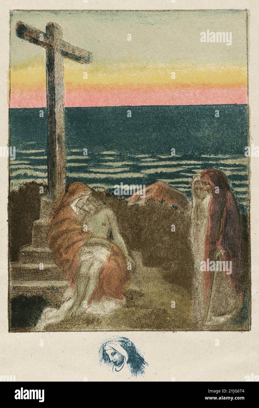 Illustrazione. Dimensioni: 45,5 cm x 32,4 cm, 28 cm x 18,2 cm, 24,2 cm x 18,2 cm. Museo: Van Gogh Museum, Amsterdam. Autore: MAURICE DENIS. Foto Stock