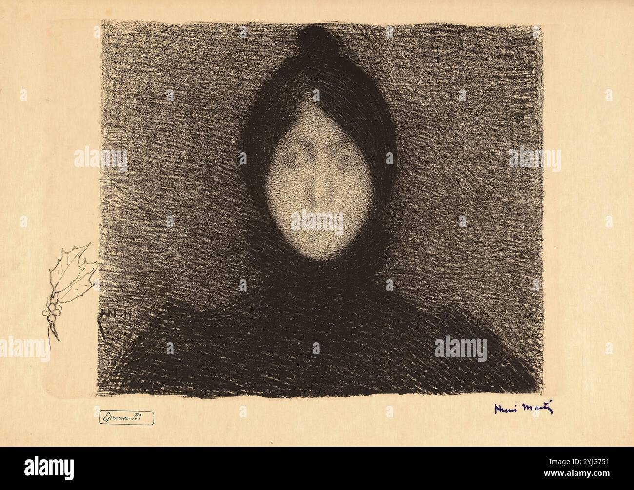 Donna (Femme). Dimensioni: 31,6 cm x 44,6 cm, 26 cm x 34,6 cm. Museo: Van Gogh Museum, Amsterdam. Autore: Henri Jean Guillaume Martin. Foto Stock