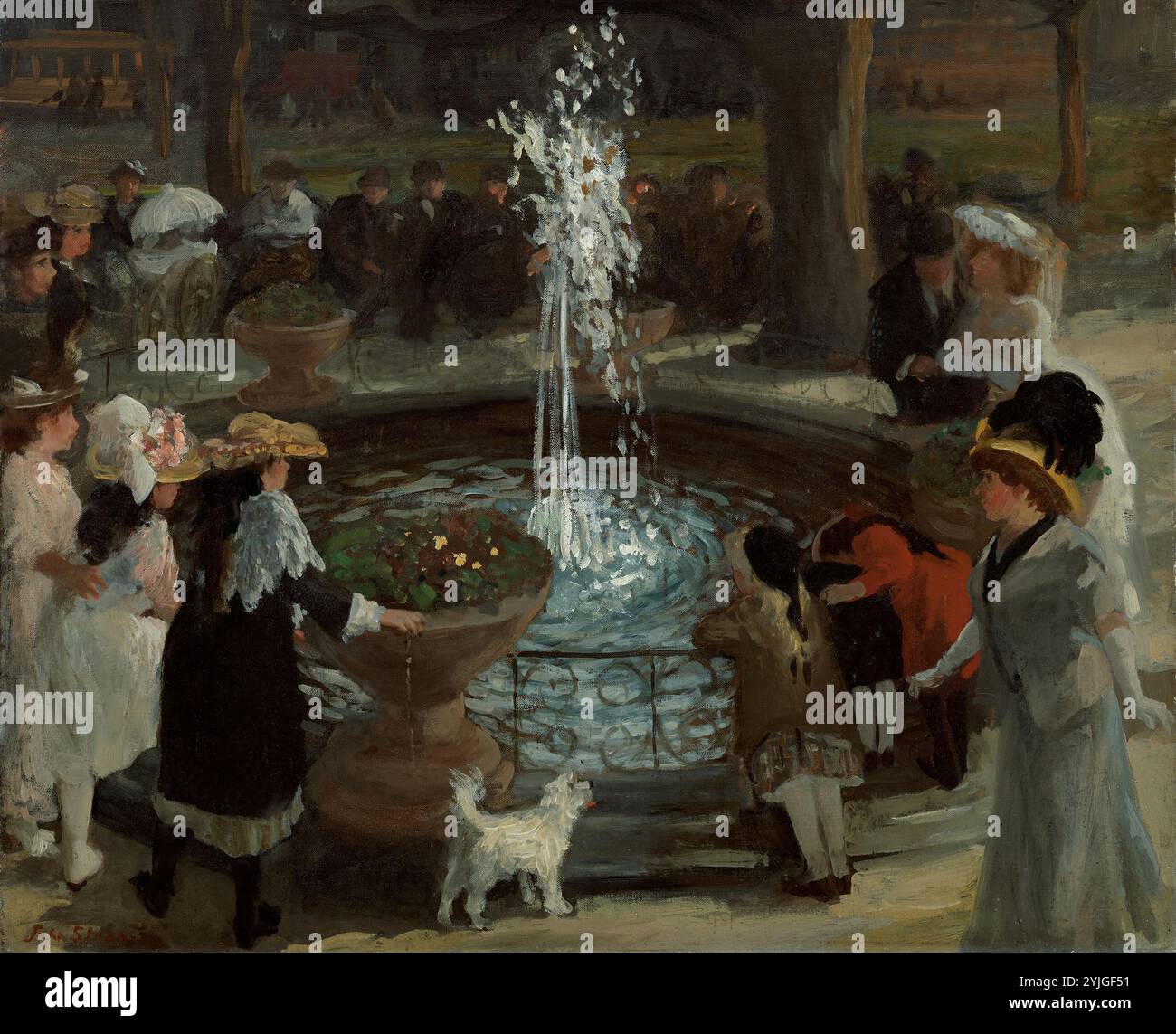 John Sloan (Lock Haven, 1871-Hannover, 1951). Frementi Fontana, Madison Square (1907). Olio su tela. 66 x 81,5 cm. Museo: Museo Nacional Thyssen-Bornemisza, Madrid. Foto Stock
