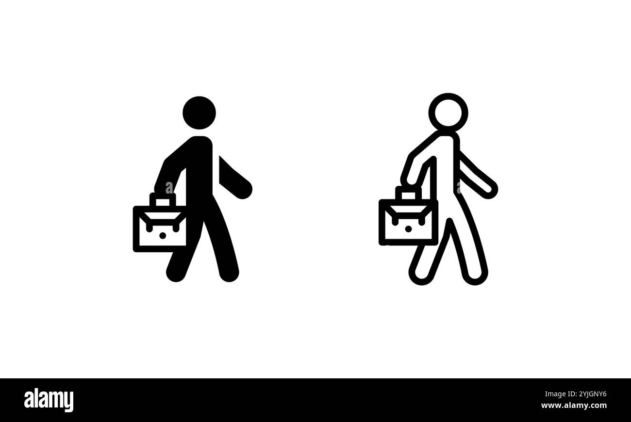 icona del lavoratore o del lavoratore, illustrazione vettoriale con contorno e stile glifo Illustrazione Vettoriale
