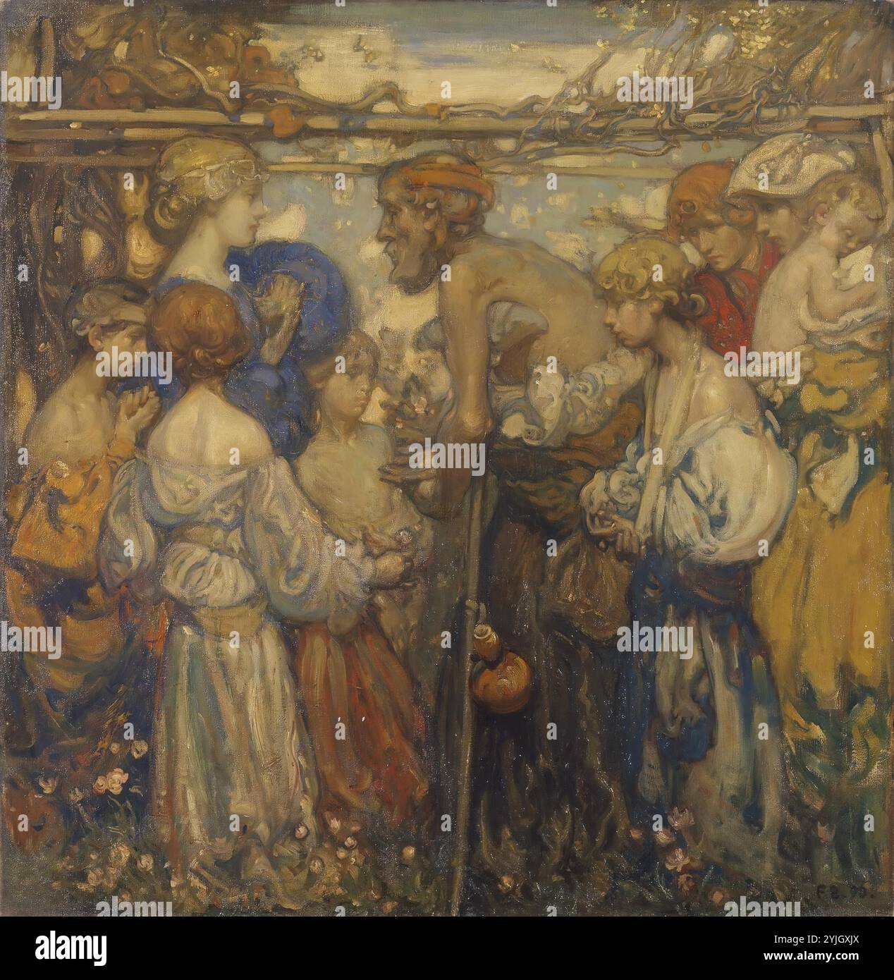 "Beneficenza". Gran Bretagna. Dimensioni: 94x91 cm. Museo: Hermitage di Stato, San Pietroburgo. Autore: Sir Frank William Brangwyn. Foto Stock