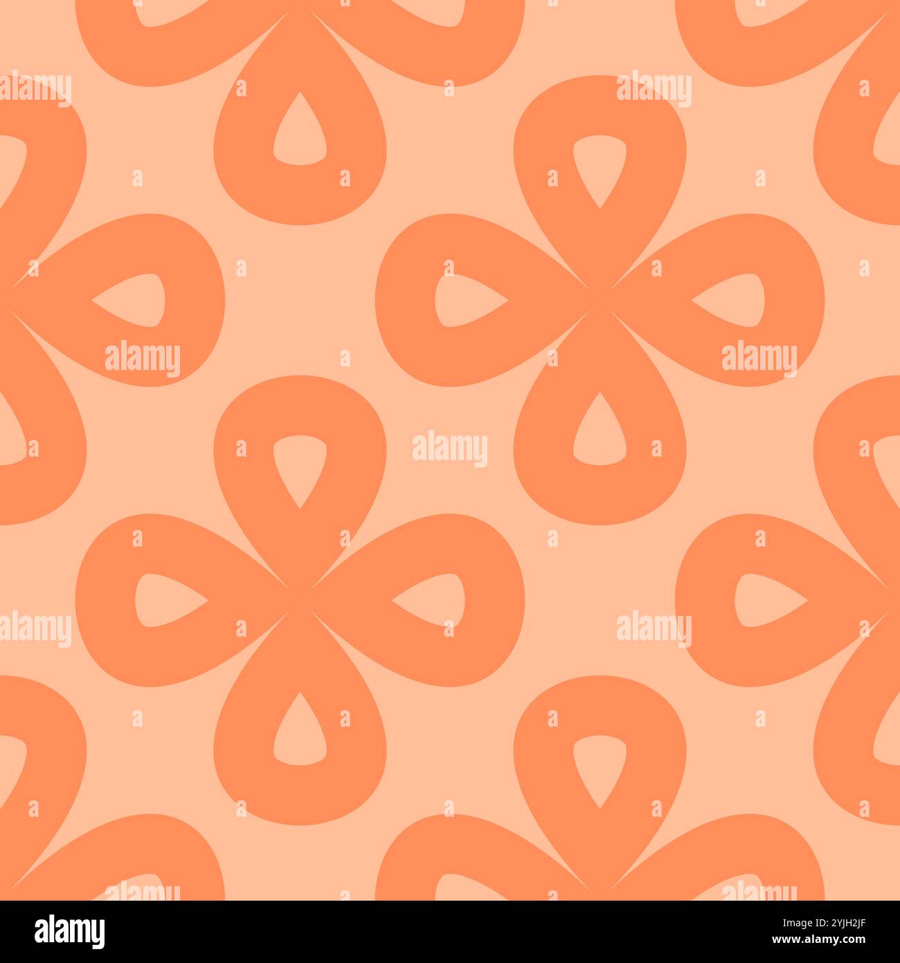 Motivo floreale astratto senza cuciture in morbida tonalità Peach Fuzz. Moderno design vettoriale con forme arrotondate per stampe di moda e di interni. Illustrazione Vettoriale