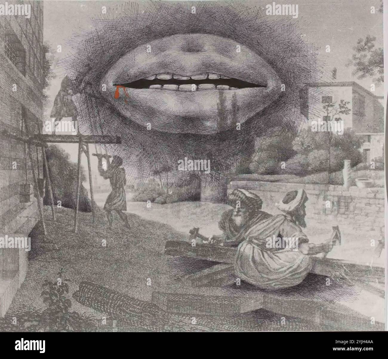 "Untitled/Bocca-2'. Russia, Mosca, fine 20th- inizio 21 secolo. Dimensioni: 25,4 x29,5 cm. Museo: Membro Hermitage di San Pietroburgo. Autore: Dmitry Prigov. Foto Stock