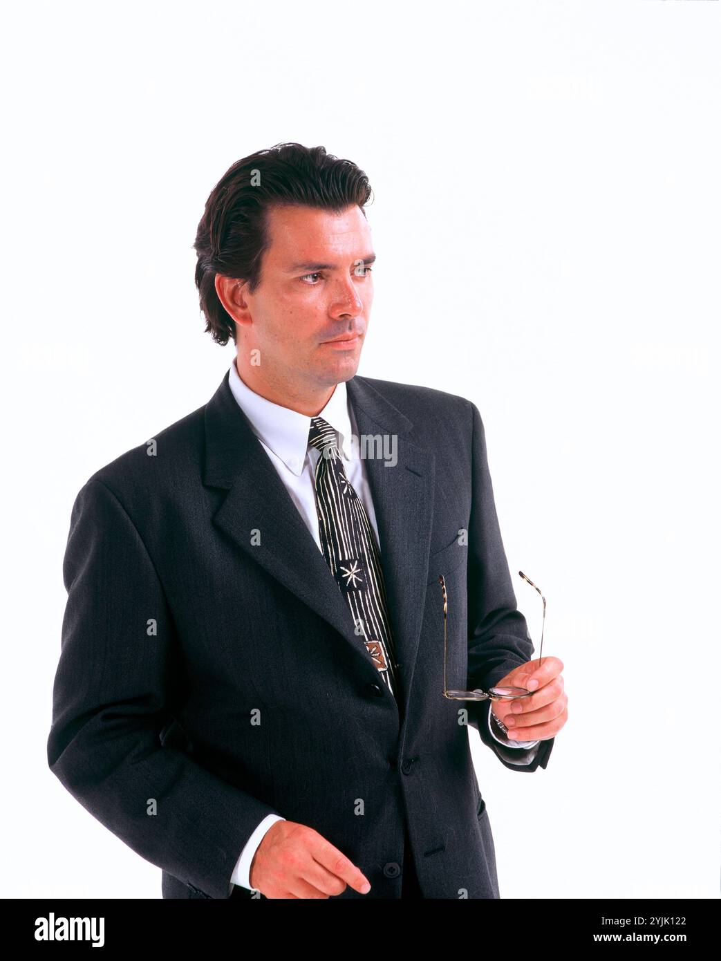 Affari e professioni. Giovane dirigente in tuta. Primo piano. Foto Stock