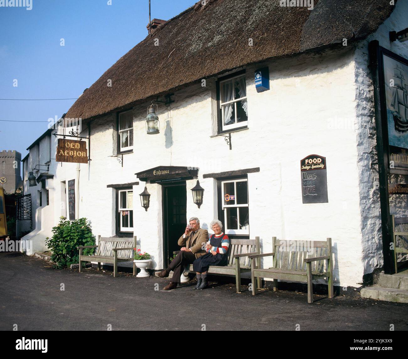 Regno Unito. Inghilterra. Cornovaglia. Manovella. Il vecchio Albion Inn. Foto Stock