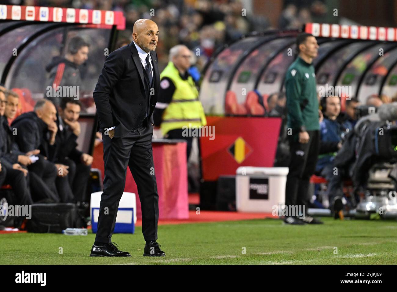 Bruxelles, Belgio. 14 novembre 2024. Il capo allenatore italiano Luciano Spaletti nella foto durante una partita di calcio tra le squadre nazionali del Belgio, chiamate Red Devils e dell'Italia, chiamate Azzurri nella quinta partita del girone A2 nella UEFA Nations League, giovedì 14 novembre 2024 a Bruxelles, Belgio. Foto isosport | David Catry credito: Sportpix/Alamy Live News Foto Stock