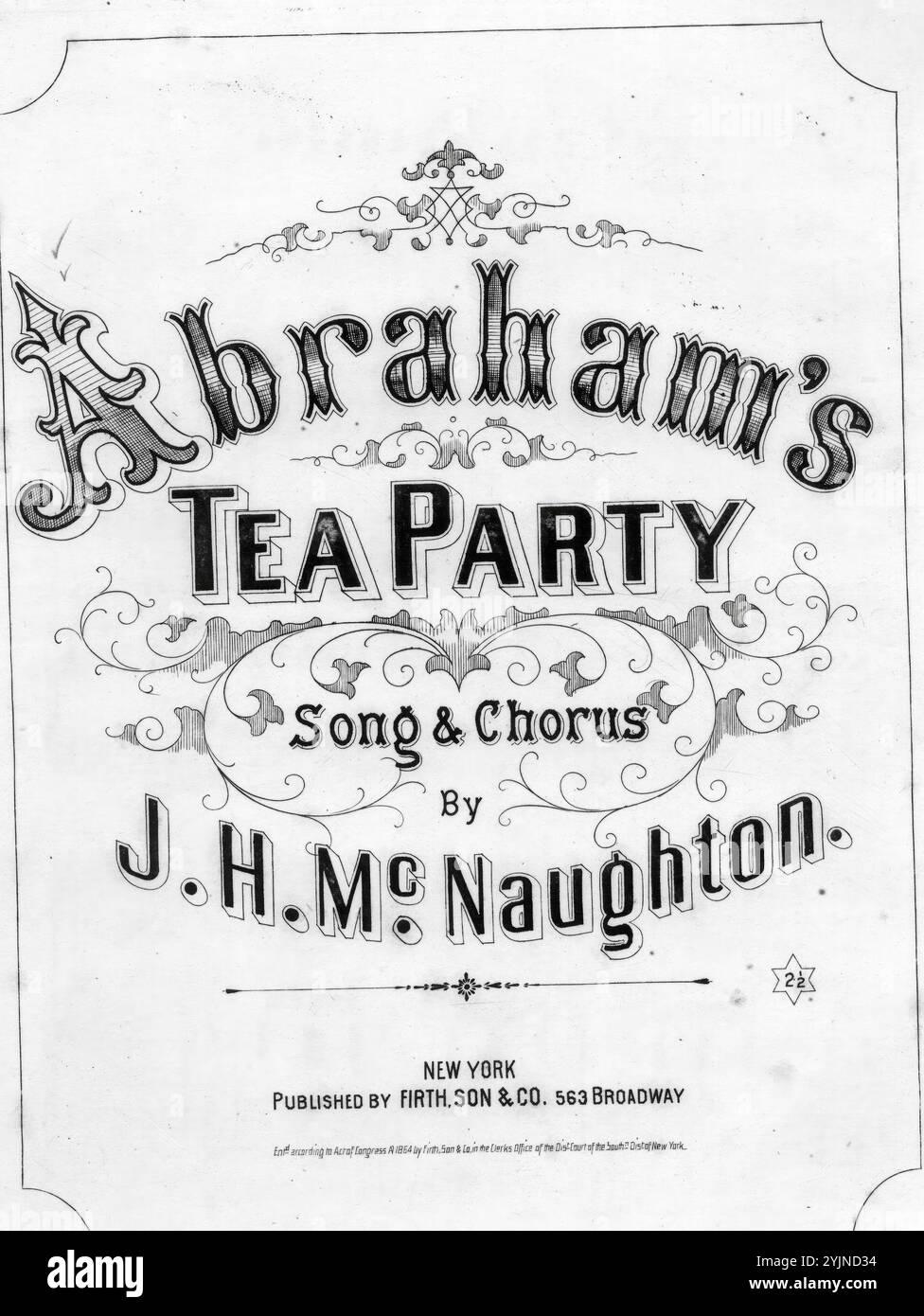 Abraham's Tea Party, McNaughton, J. H. (compositore), Firth, Son & Co., New York, 1864., Stati Uniti, storia, Guerra civile, 1861-1865, canzoni e musica, Lincoln, Abraham, 1809-1865, canzoni e musica, cori, secolari (voci miste, 4 parti) con pianoforte, musica patriottica, Stati Uniti, canzoni popolari del giorno, canzoni e musica, guerra e conflitto, guerra civile e ricostruzione (1861-1877), musica associata al lato dell'Unione, spartiti Foto Stock