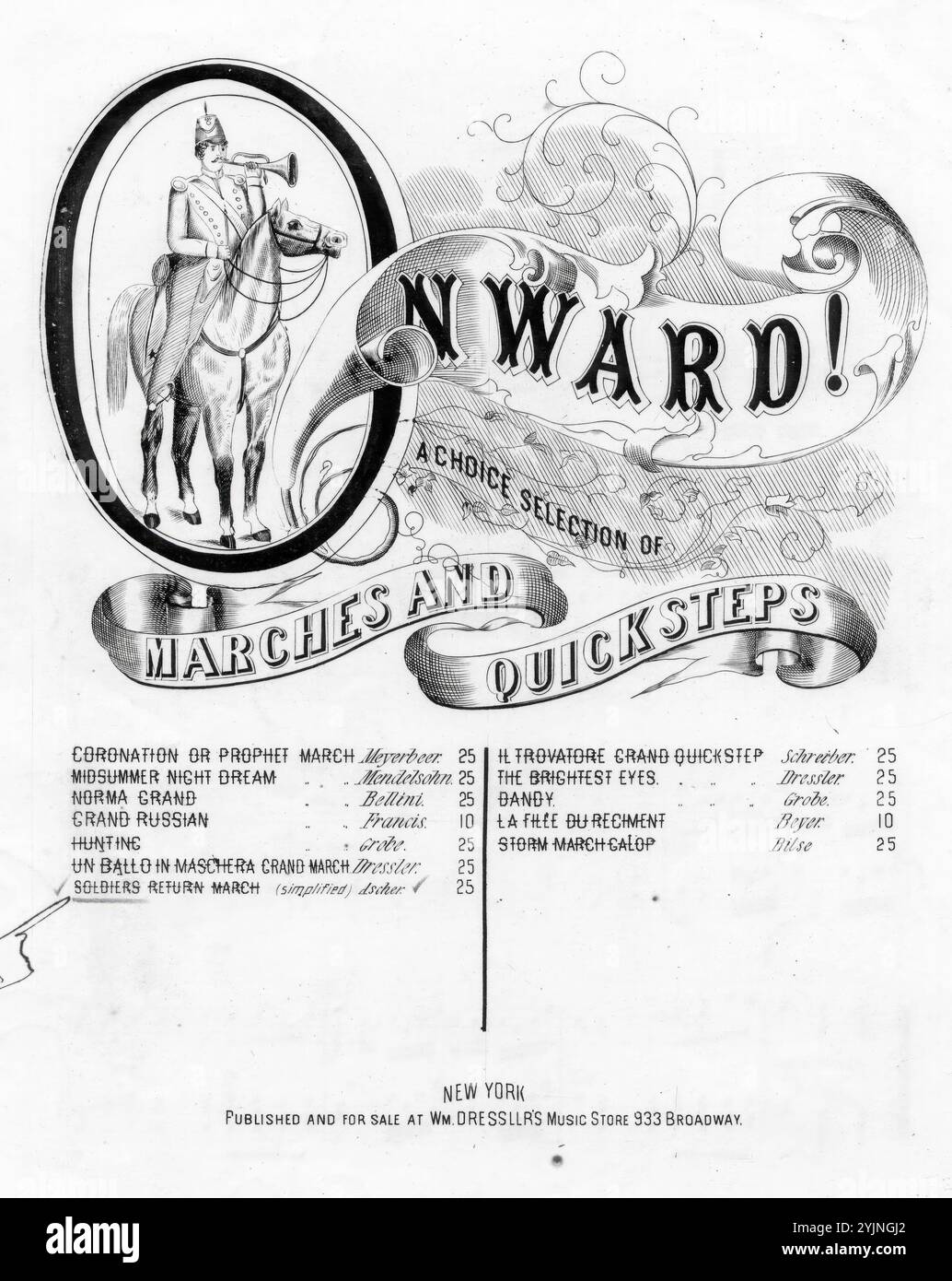 Soldiers Return march, Ascher, (compositore), WM. Dressler's Music Store, New York, 1862., musica per pianoforte, Marches (piano), Stati Uniti, storia, Guerra civile, 1861-1865, canzoni e musica, musica patriottica, Stati Uniti, canzoni popolari del giorno, Songs and Music, War and Conflict, Civil War and Reconstruction (1861-1877), pp. 3 & 4 Missing, musica associata al lato dell'Unione, spartiti Foto Stock