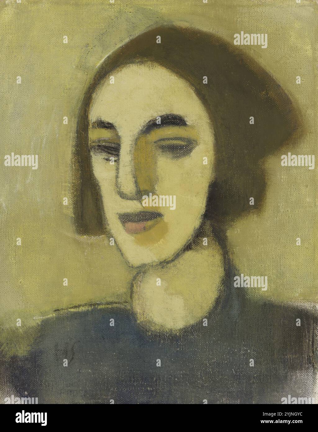 Schjerfbeck, Helene, Work, Tyttö from Loviisa, 1941-42, olio su tela, pittura, 38,5 cm x 30, 5 cm, Helena Sofia Helene Schjerfbeck 1862 – 1946, pittrice modernista finlandese, nota per le sue opere realiste, autoritratti, paesaggi e nature morte, finlandia Foto Stock