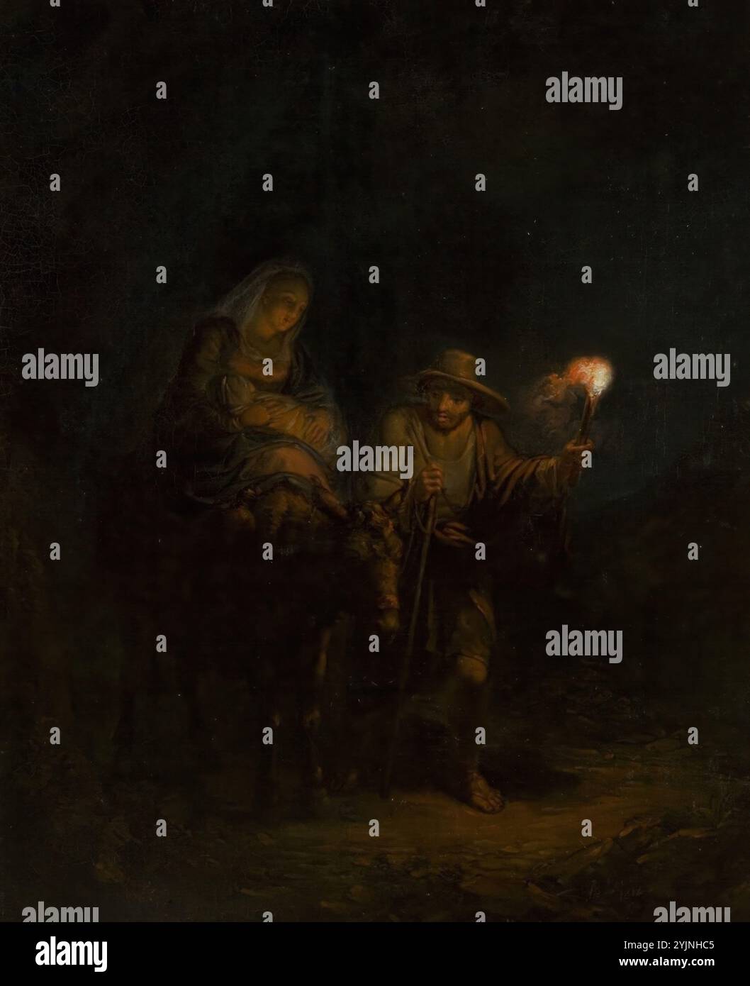 Lauréus, Alexander, lavoro, fuga in Egitto, 1812, olio su tela, montato su pannello rigido, verniciatura, 38,5 cm x 31,5 cm Foto Stock