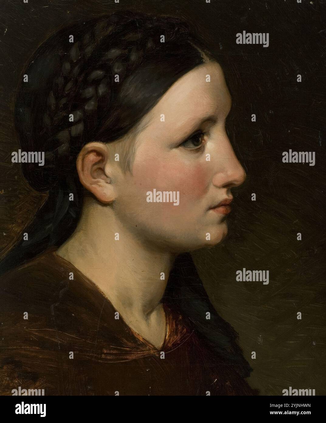 Ekman, Anders, nome dell'opera: Harjoitelmapää, 1855, olio su tela, verniciatura, 38,5 cm x 41 cm Foto Stock