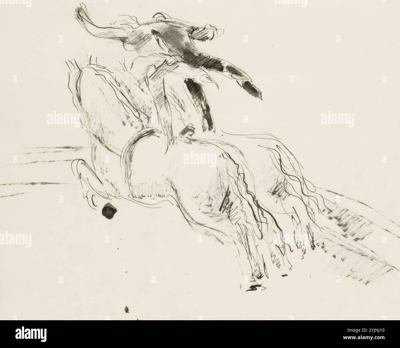 Henry Ericsson, grafico finlandese e pittore decorativo finlandese della Finlandia, opera, Circus riders, disegno, 38 cm x 28,5 cm, Carl August Henry Ericsson, 1898 a St. Michel, Finlandia - 1933 a Borgå Foto Stock