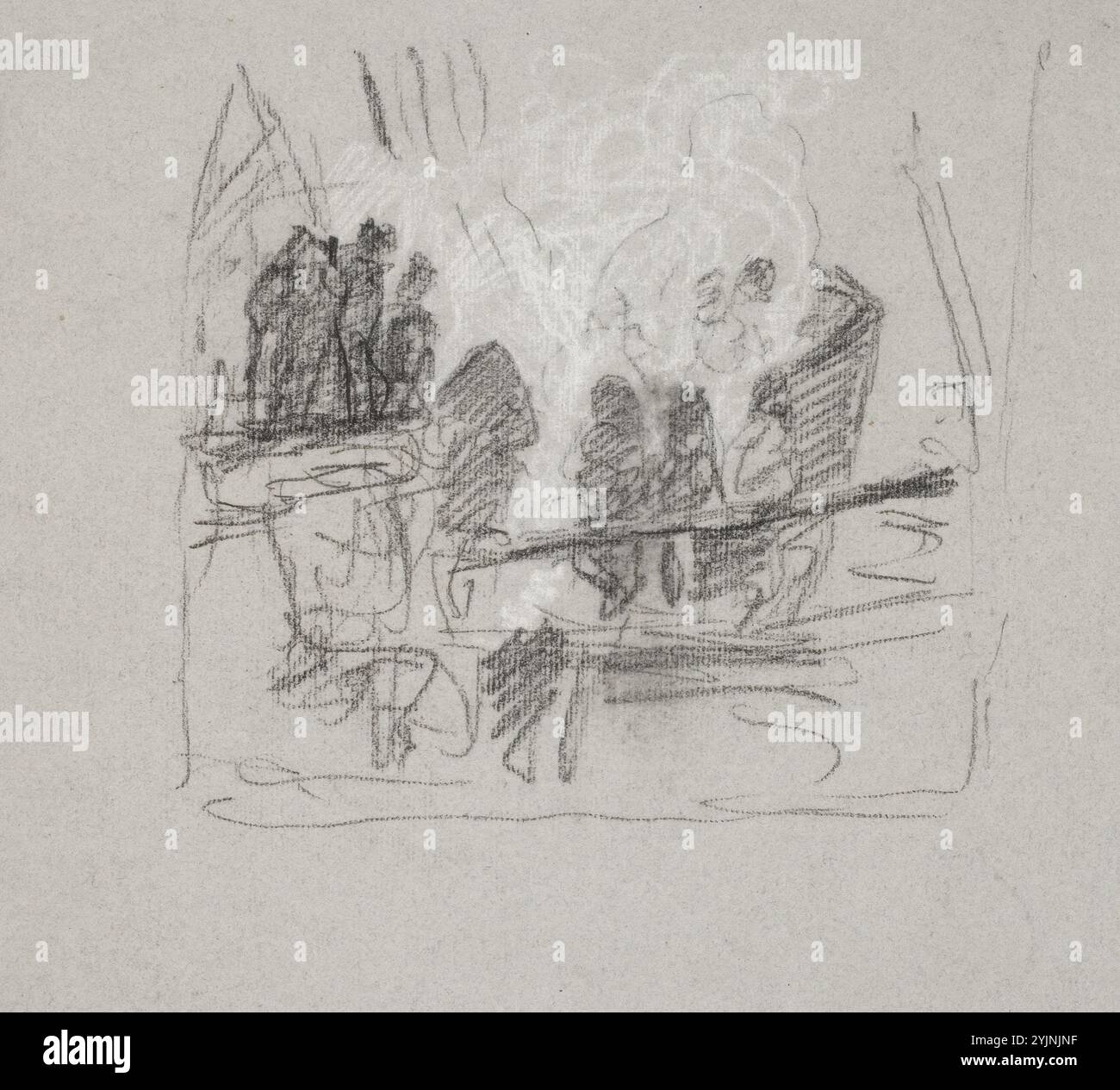 Finch, Alfred William, lavoro, Landscape Practice, gesso bianco e nero, disegno, 29 cm x 38 cm Foto Stock