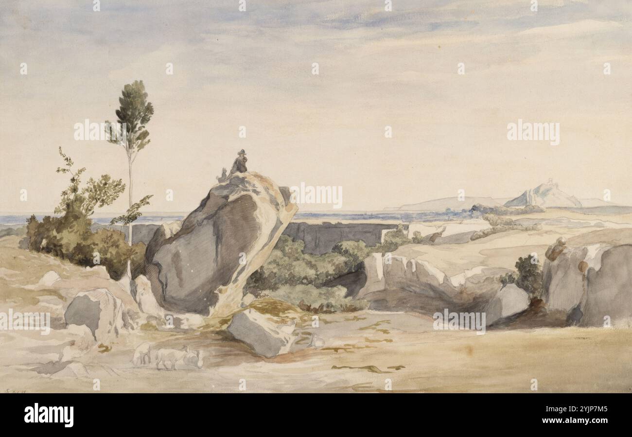 Kleineh, Oscar, lavoro, paesaggio montano, 1868, acquerello e matita su carta, pittura, 33,5 cm x 52 cm, data : 4.12.2002 Foto Stock