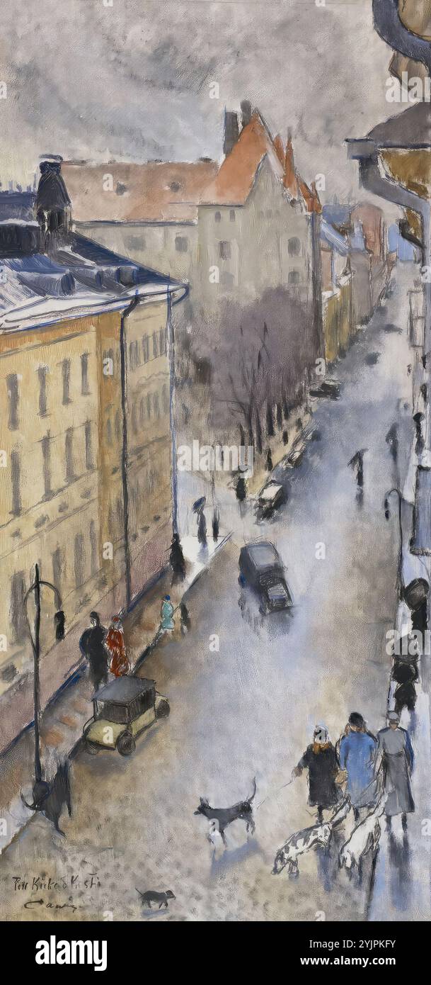 Cawén, Alvar, lavoro, Street view, 1930, verniciatura, 80 cm x 38,5 cm Foto Stock