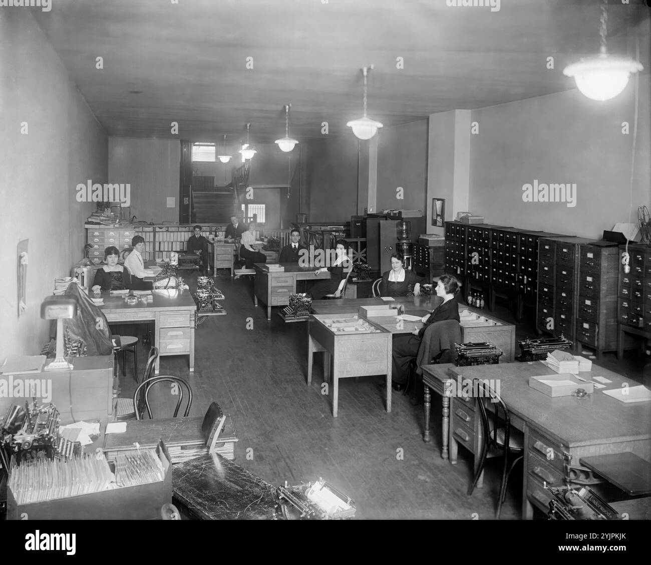 Underwood Typewriter Company. Ufficio di Washington CA.1910. Foto Stock