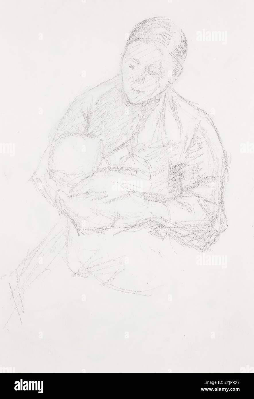 Wright, Ferdinand von, caricatura, uomo con testa di maiale, anni '1880, testo della tecnica: Matita, disegno, FIGURA, caricatura, un maiale in vestaglia di prete, maiale, 13,5 cm x 7,5 cm Foto Stock