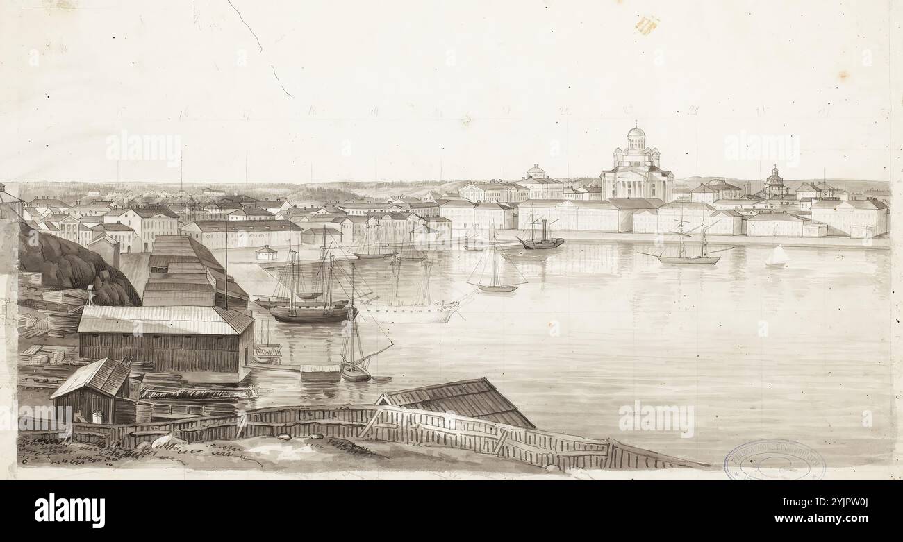 SOLDAN-Brofeldt, Venny, lavoro, bambino in abiti da swaddling (Antti), circa 1900, disegno, 7,5 cm x 5,8 cm Foto Stock