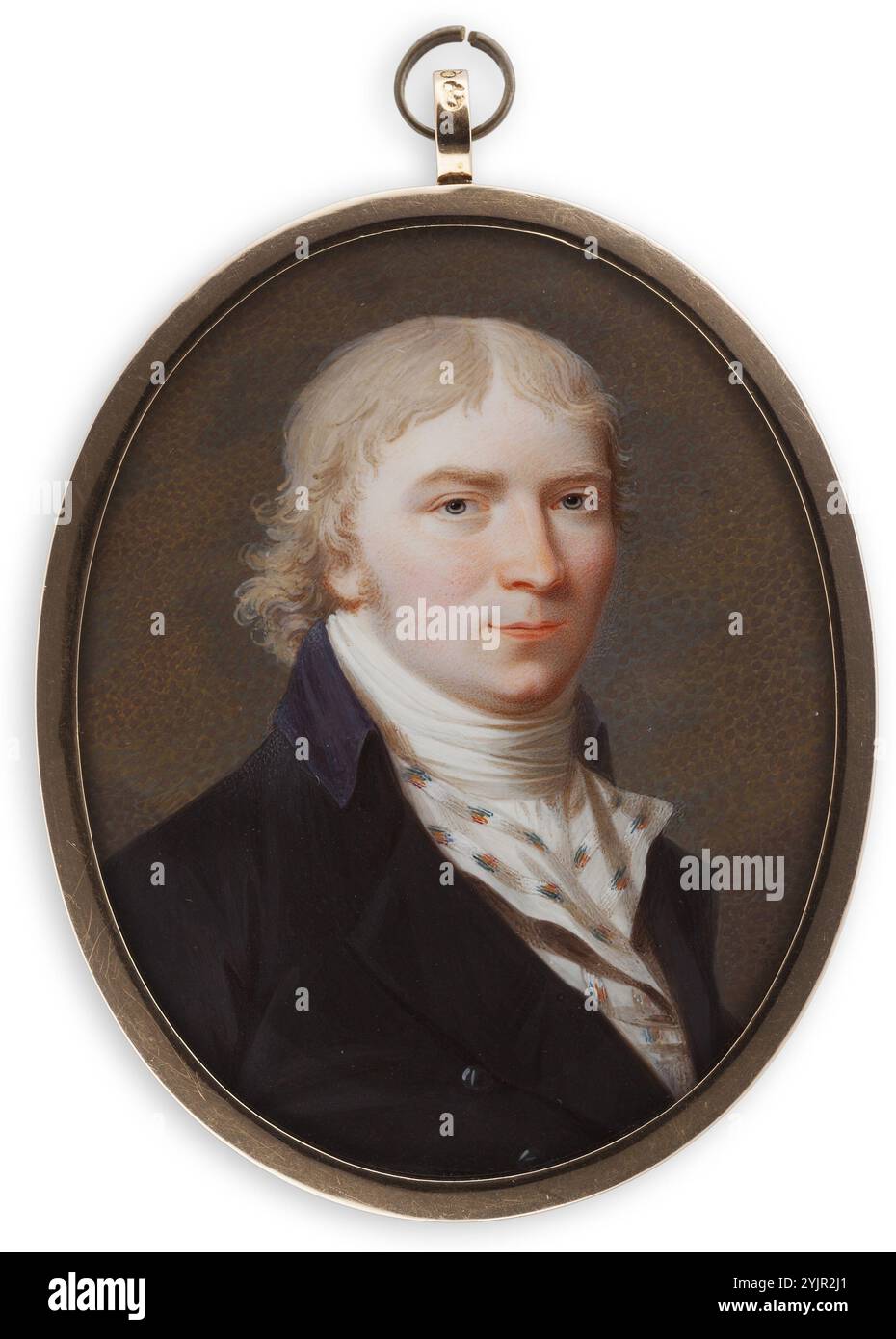 Bolinder, Johan Erik, lavoro, Autoritratto, testo della tecnica: acquerello e guazzo in avorio, pittura, 6,8 cm x 5, 4 cm Foto Stock