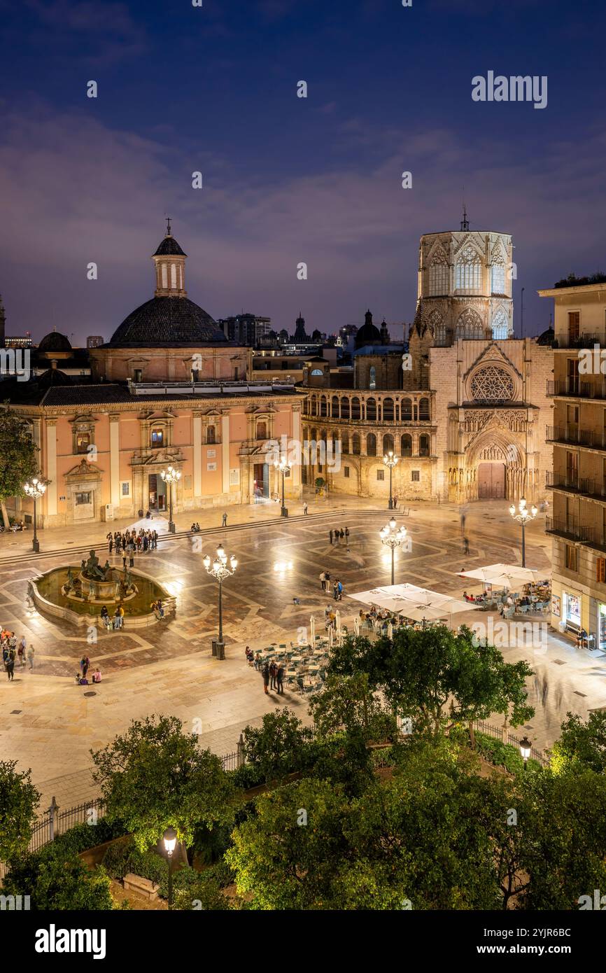 Plaza de la Virgen, Valencia, Comunità Valenciana, Spagna Foto Stock